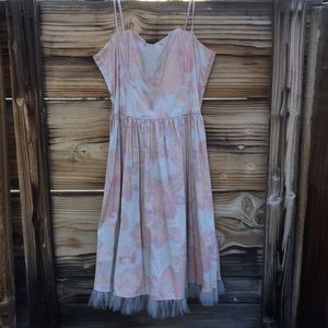 Pink and gray summer dress